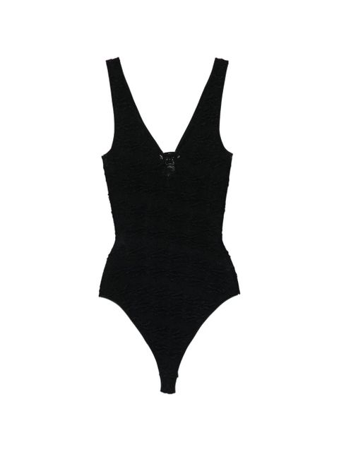 SANDRO textured V-neck bodie - Black - zdjęcie produktu nr 2