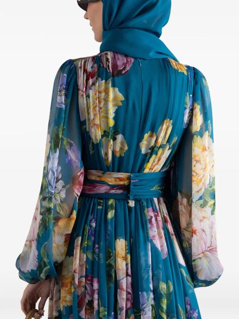 Dolce & Gabbana floral-print maxi dress - Blue