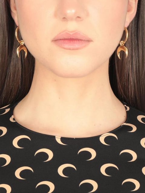 Marine Serre moon-pendant hoop earrings - Gold - zdjęcie produktu nr 2