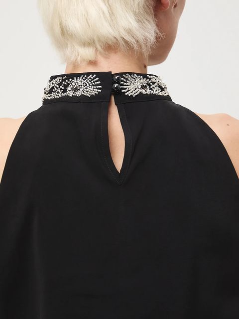 Medicine bluzka damska kolor czarny z aplikacją