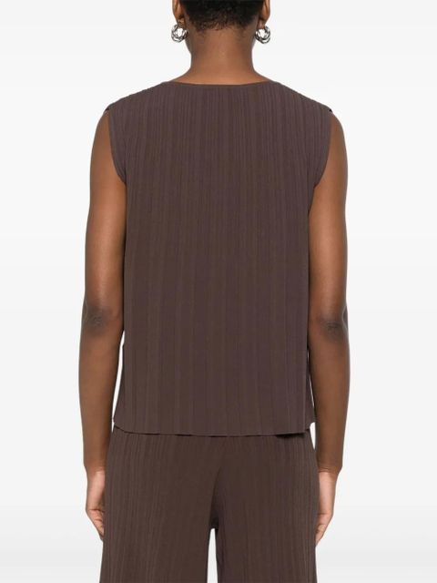 Weekend Max Mara pleated sleeveless top - Brown