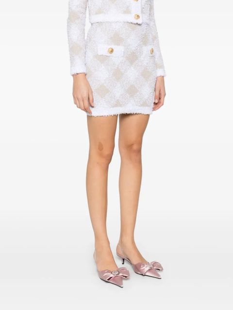 Balmain argyle-pattern mini skirt - White
