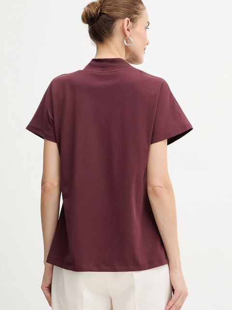 Guess t-shirt bawełniany LILY damski kolor bordowy W5BI16 I3Z14