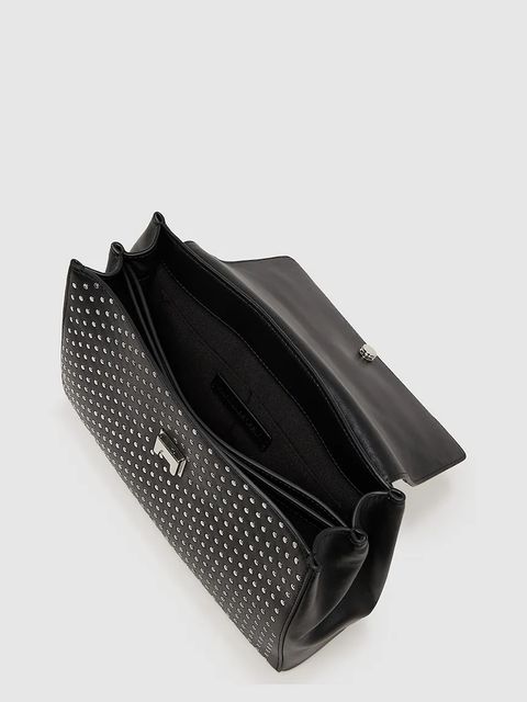 Karl Lagerfeld torebka skórzana kolor czarny A4W30086