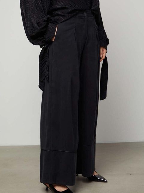 Answear.LAB spodnie damskie kolor czarny szerokie high waist