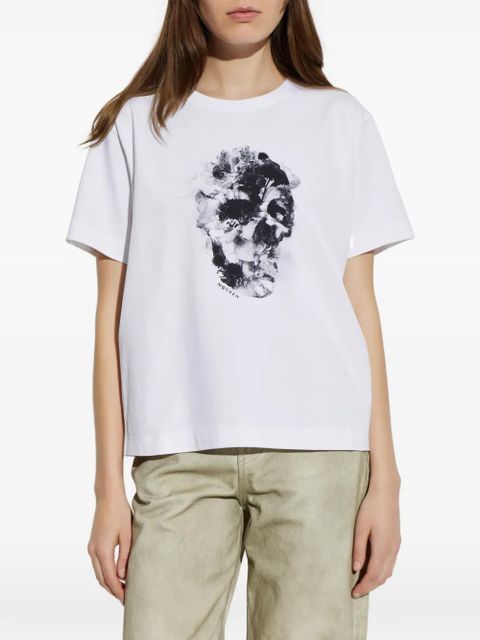 Alexander McQueen floral skull T-shirt - White