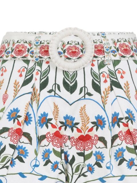FARM Rio floral belted shorts - White