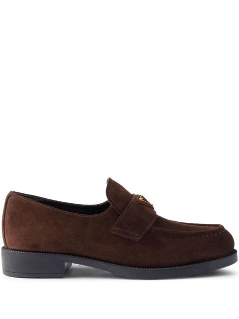 Prada suede triangle-logo loafers - Brown - zdjęcie produktu nr 1