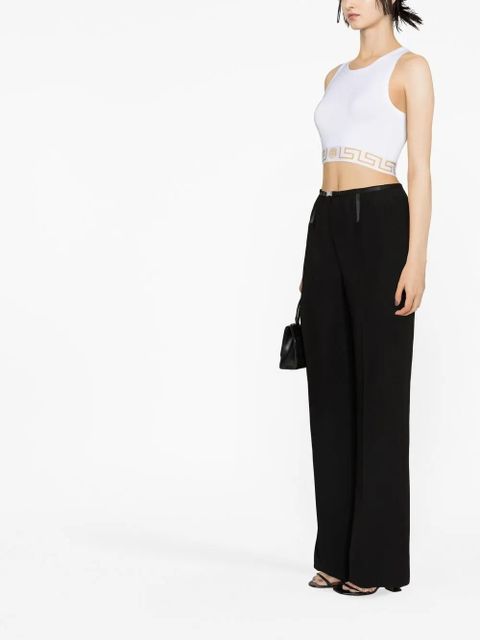 Versace Greca Border crop top - White