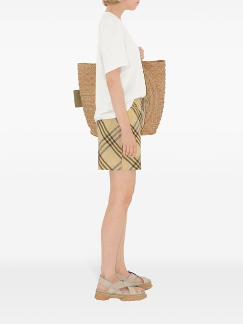 Burberry Check linen shorts - Neutrals