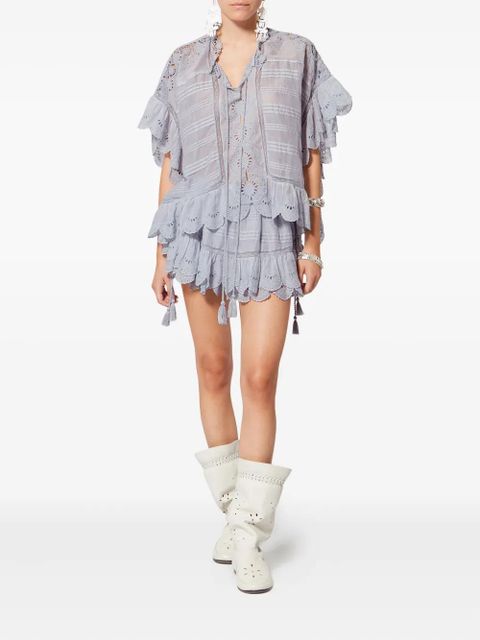 MARANT ÉTOILE Puria ruffled shorts - Blue - zdjęcie produktu nr 2