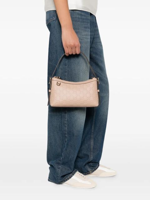 Gucci small GG-embossed zip shoulder bag - Pink