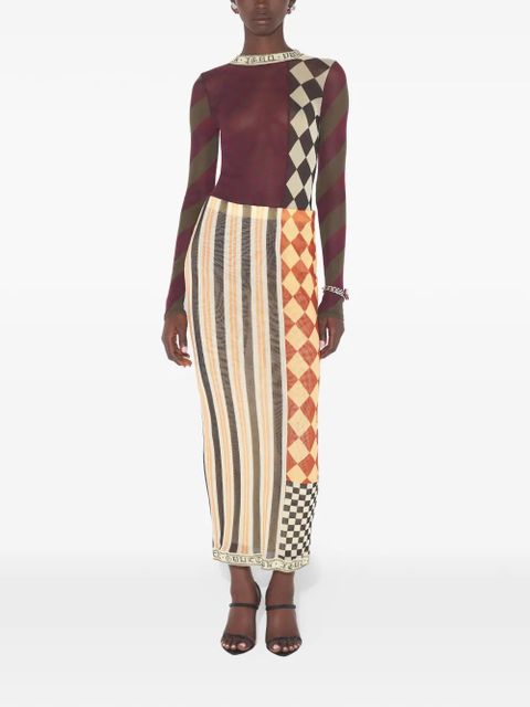 Jean Paul Gaultier patchwork printed maxi skirt - Neutrals