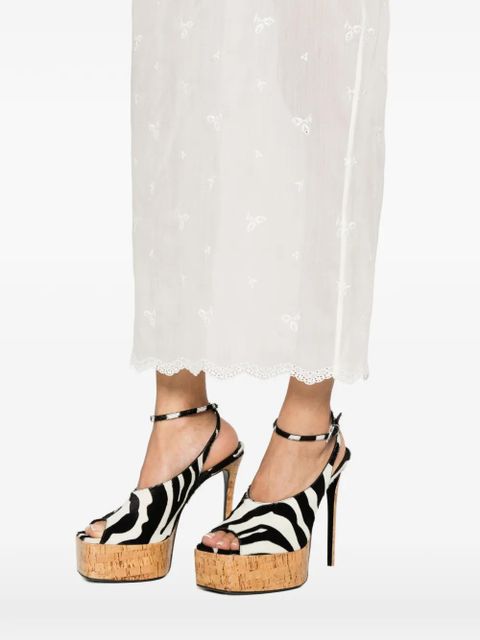 Magda Butrym embroidered scalloped-hem midi skirt - White