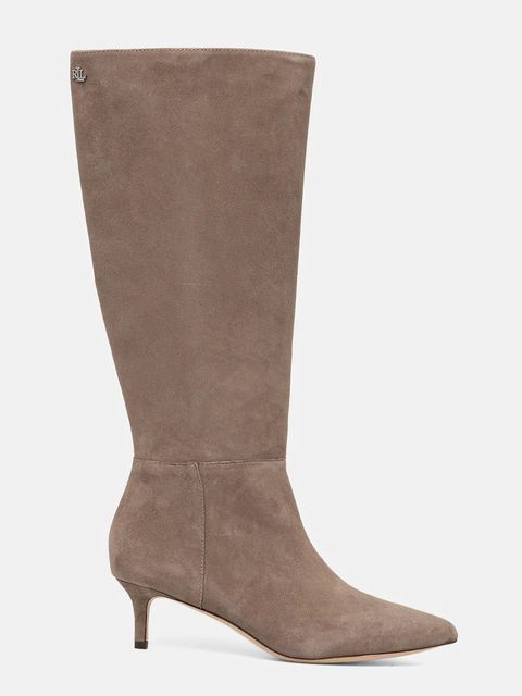 Lauren Ralph Lauren kozaki zamszowe Mckay Tl Hl damskie kolor beżowy na szpilce 802967811006 - zdjęcie produktu nr 2