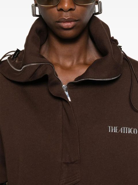 The Attico half zip-up jacket - Brown
