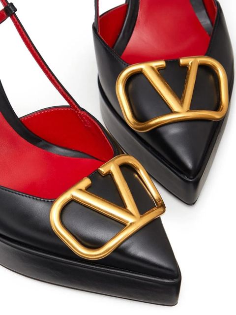 Valentino Garavani 120mm VLogo Signature slingback pumps - Black