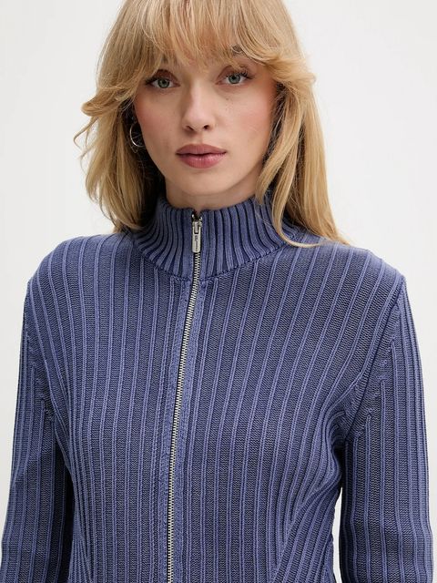 Karl Lagerfeld Jeans kardigan bawełniany damski kolor fioletowy A4W18017