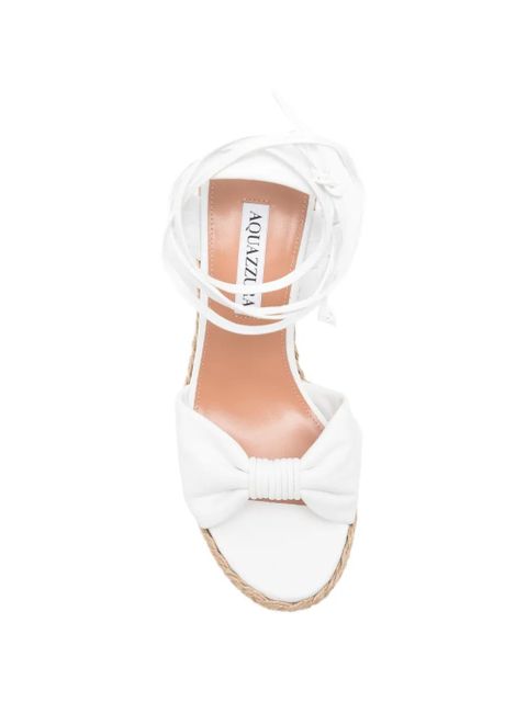 Aquazzura bow tie wedge heeled espadrilles - White