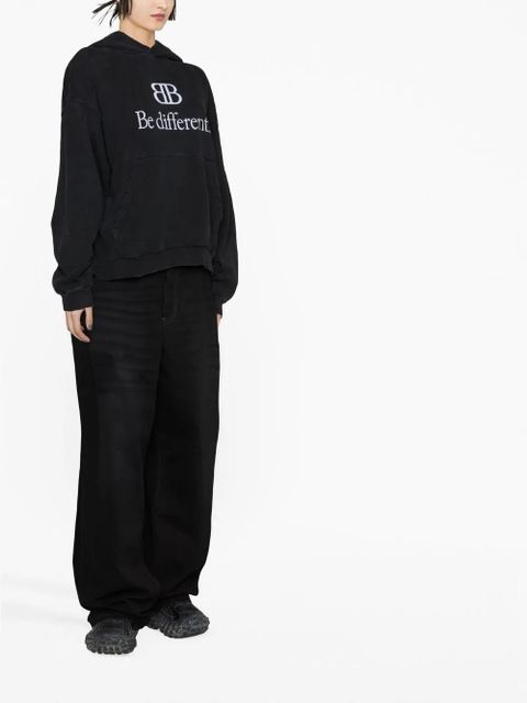 Balenciaga Be Different print hoodie - Black
