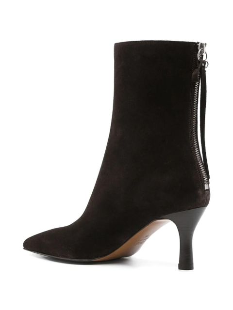 Maje 70mm pointed-toe zip-up boots - Brown