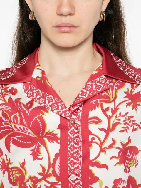 ETRO floral-patter short-sleeve shirt - Pink