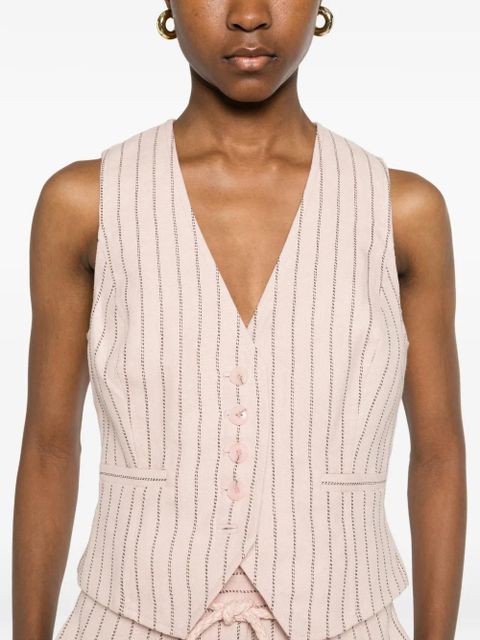 ZIMMERMANN Alchemy striped buttoned waistcoat - Pink