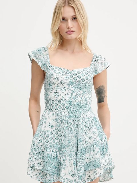 Hollister Co. sukienka kolor zielony mini rozkloszowana KI359-5163 - zdjęcie produktu nr 1