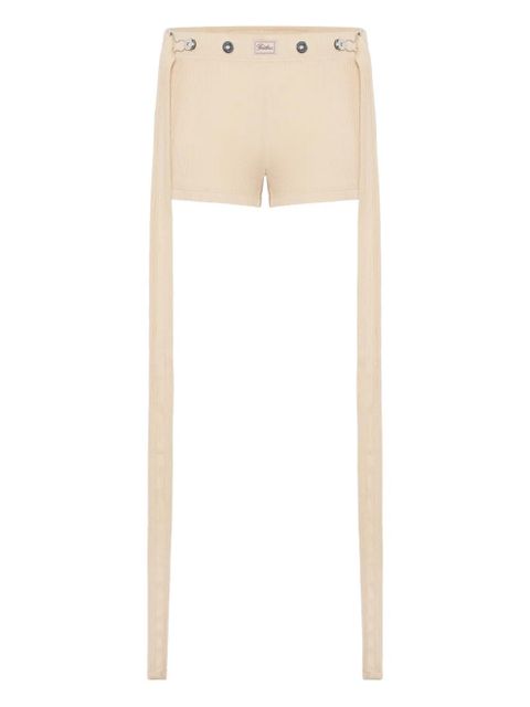 Jean Paul Gaultier ribbed patch-detail shorts - Neutrals - zdjęcie produktu nr 1