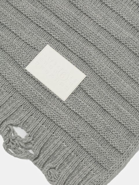 MM6 Maison Margiela szalik wełniany damski kolor szary gładki S52TE0054.M13040.857M - zdjęcie produktu nr 2