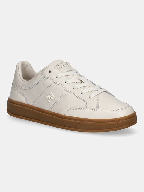 Tommy Hilfiger sneakersy skórzane TH HERITAGE COURT SNEAKER LTR damskie kolor beżowy FW0FW09028 - zdjęcie produktu nr 1