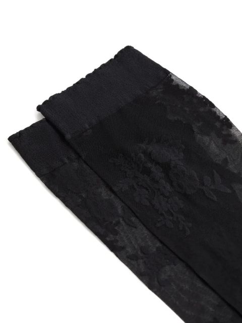Valentino Garavani floral lycra knee-high socks - Black - zdjęcie produktu nr 2