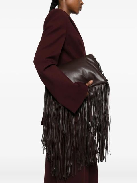 Sportmax fringed clutch bag - Brown