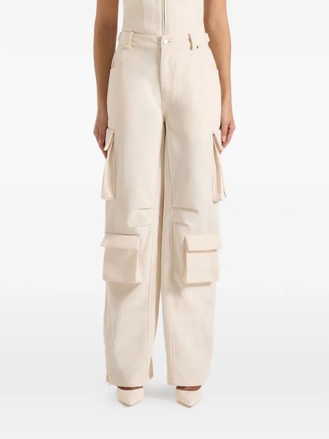 Manière De Voir Emilie cuff-zip flap-pocket trousers - Neutrals