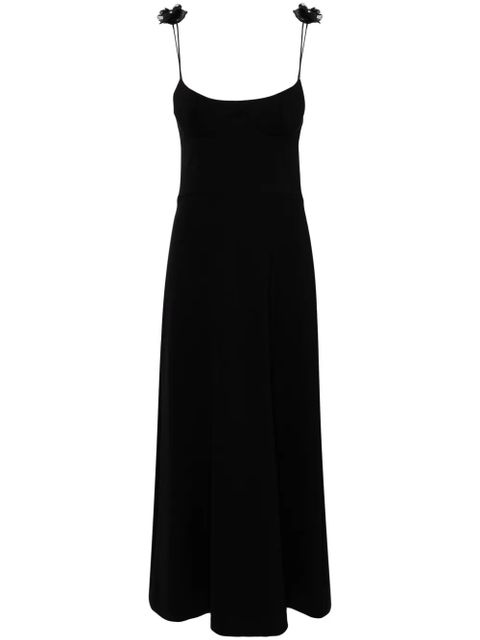 Magda Butrym floral-appliqué bustier-style midi dress - Black - zdjęcie produktu nr 1