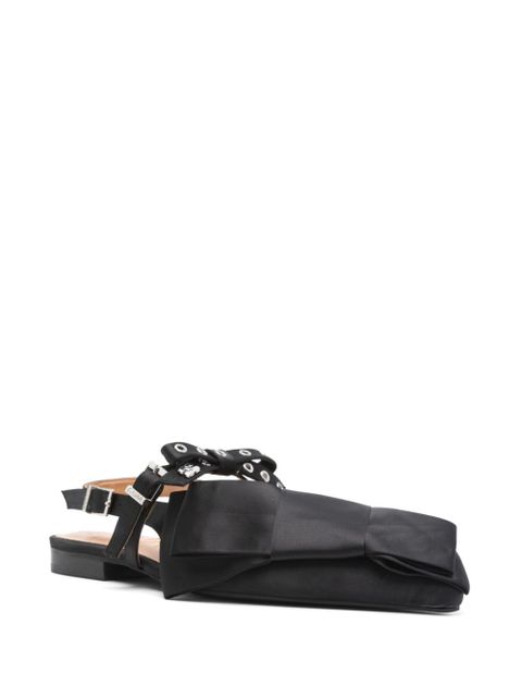GANNI Big Bow slingback ballerinas - Black - zdjęcie produktu nr 2