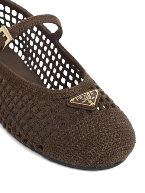 Prada crochet ballet flats - Brown