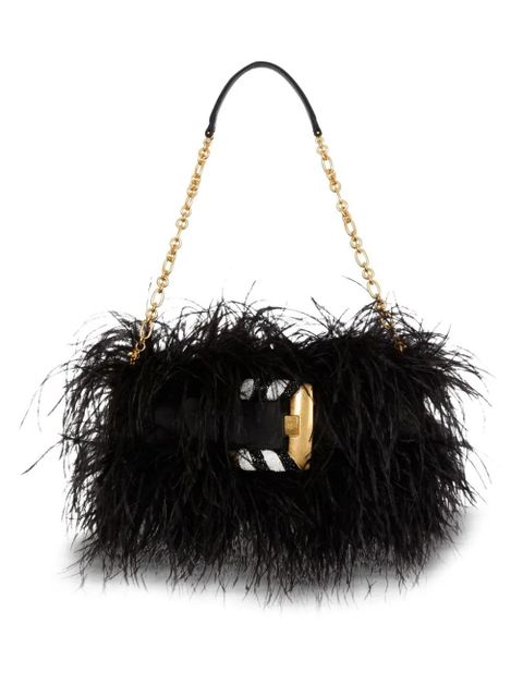 Balmain Anthem feather-detail shoulder bag - Black - zdjęcie produktu nr 1