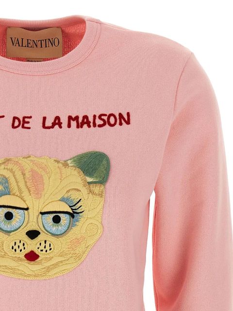 Valentino Garavani cat-embroidered sweatshirt - Pink