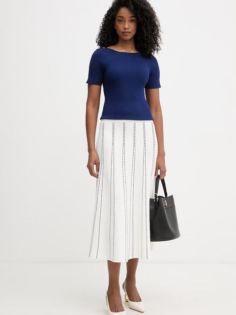 Morgan sweter z krótkim rękawem damski z wiskozy MPIO - zdjęcie produktu nr 1