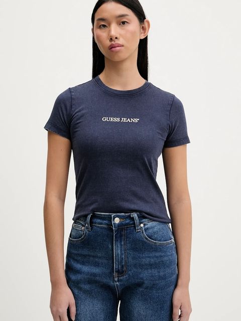 Guess Jeans t-shirt bawełniany damski kolor granatowy W5BI26 I3Z14 - zdjęcie produktu nr 1