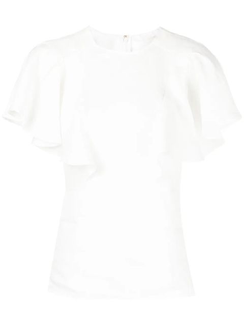 Chloé linen flutter sleeve top - White - zdjęcie produktu nr 2