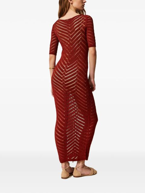TWINSET chevron knitted dress - Red