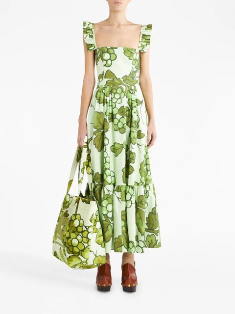 ETRO ruffled graphic-print dress - Green