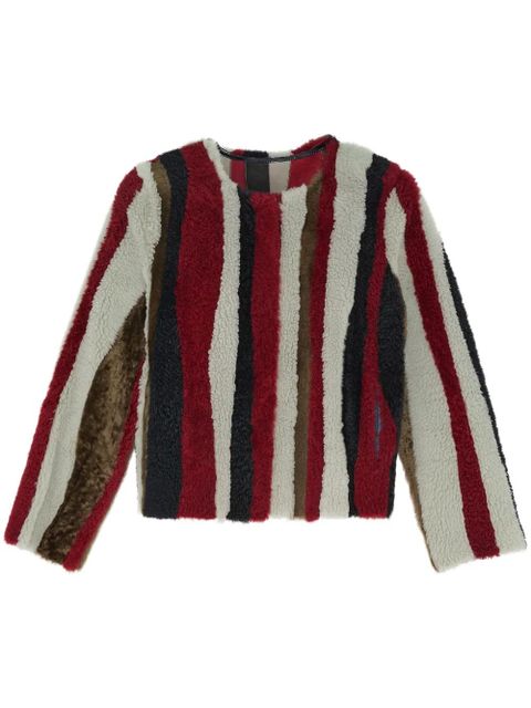 Yves Salomon wave-pattern jacket - White - zdjęcie produktu nr 1