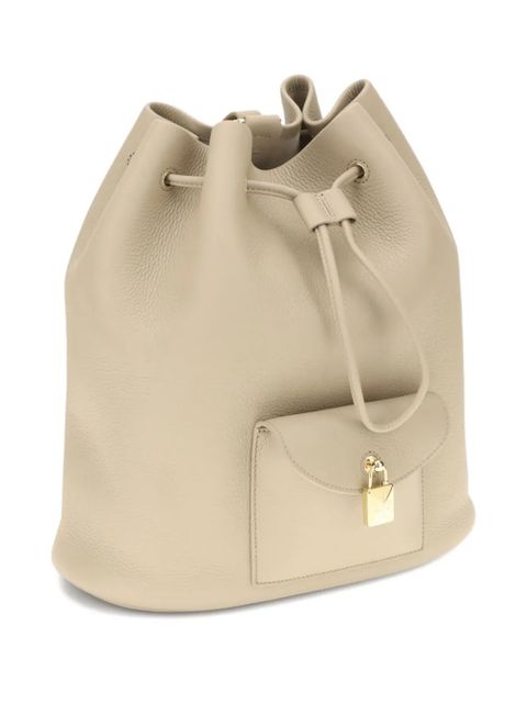 Loro Piana Extra Drawstring leather backpack - Neutrals