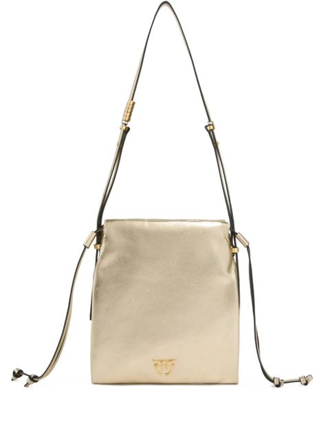 PINKO Love Birds-logo leather shoulder bag - Yellow - zdjęcie produktu nr 1