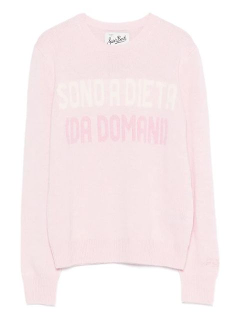 MC2 Saint Barth ribbed knit lettering jumper - Pink - zdjęcie produktu nr 1