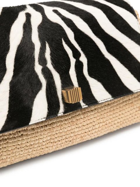 KHAITE Audrey zebra-print cross-body bag - Neutrals
