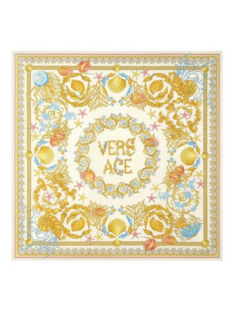 Versace Underwater Barocco patterned scarf - Neutrals